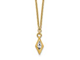 14K Yellow Gold and White Rhodium-plated Polished and Diamond-cut Necklace