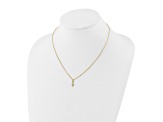 14K Yellow Gold and White Rhodium-plated Polished and Diamond-cut Necklace