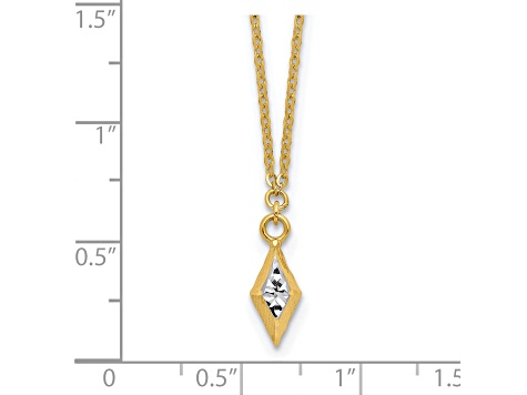 14K Yellow Gold and White Rhodium-plated Polished and Diamond-cut Necklace