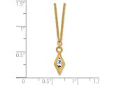 14K Yellow Gold and White Rhodium-plated Polished and Diamond-cut Necklace