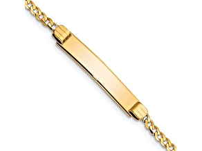 14k Yellow Gold Children's Curb Link ID Bracelet