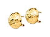 14k Yellow Gold Hammered 19mm Stud Earrings