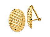 14k Yellow Gold Polished Button Non-pierced Stud Earrings