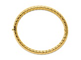 14K Yellow Gold Textured 7.8mm Bangle