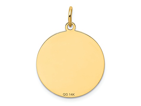 14k Yellow Gold Satin Beagle Disc Charm