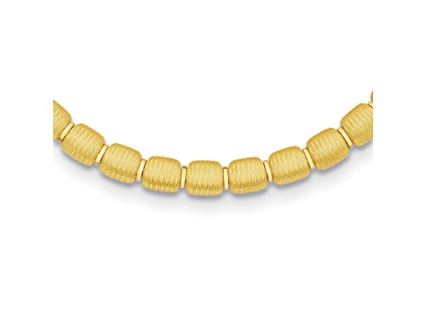 18K Yellow Gold Textured Omega Style 16-inch Necklace