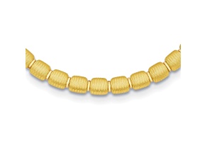 18K Yellow Gold Textured Omega Style 18-inch Necklace
