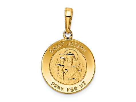 14K Yellow Gold Saint Joseph Medal Charm