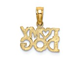 14K Yellow Gold I HEART MY DOG Charm