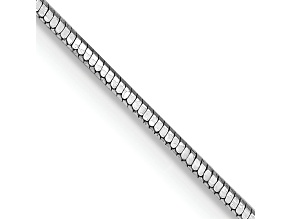 Rhodium Over 14k White Gold 0.9mm Solid Octagonal Snake 20 Inch Chain