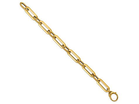 14K Yellow Gold Oval Link 8 Inch Bracelet