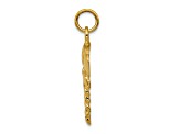 14k Yellow Gold Textured Nurse Symbol Charm Pendant