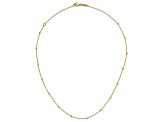 14K Yellow Gold Polished Cube Stations with 2-inch Ext. Necklace