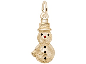 14K Yellow Gold Snowman Charm