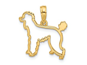 14k Yellow Gold Polished Poodle Dog Outline Charm