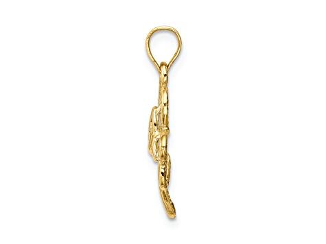 14K Yellow Gold Polished Trinity Clover Pendant