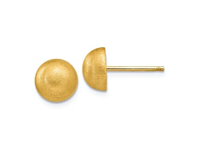 14k Yellow Gold Satin 8mm Half Ball Stud Earrings