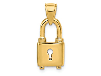 Picture of 14K Yellow Gold Polished Lock Charm