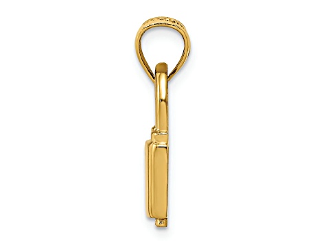 14K Yellow Gold Polished Lock Charm