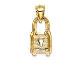 14K Yellow Gold Polished Lock Charm