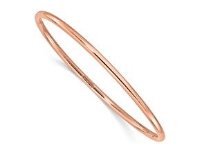 14k Rose Gold 3mm Polished Slip-on Bangle