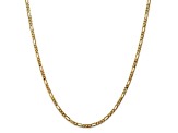 14K Yellow Gold 3mm Flat Figaro Chain Necklace