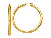 10k Yellow Gold Polished 2 3/16" Tube Hoop Earrings