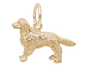 14K Yellow Gold Golden Retriever Dog Charm
