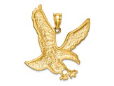 14k Yellow Gold Satin and Diamond-Cut Eagle Pendant
