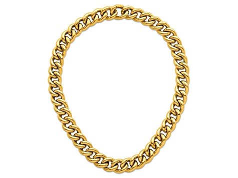 14K Yellow Gold 14.8mm Curb 18-inch Necklace
