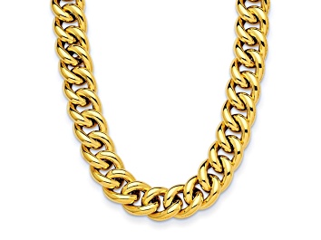 Picture of 14K Yellow Gold 14.8mm Curb 24-inch Necklace