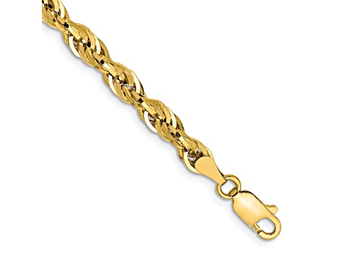 10k Yellow Gold 4.25mm Rope Link Bracelet - 17RXPA | JTV