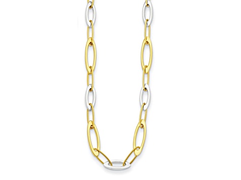 14K Two-Tone Oval Link 18-inch Necklace