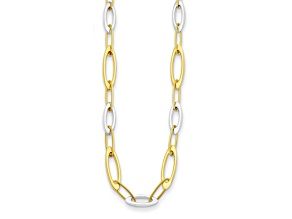 14K Two-Tone Oval Link 18-inch Necklace