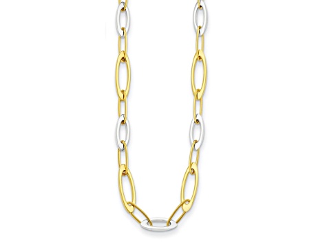 14K Two-Tone Oval Link 24-inch Necklace