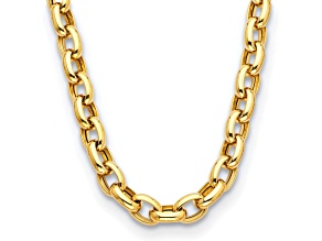 14K Yellow Gold 11.5mm Open Link Cable 18-inch Necklace