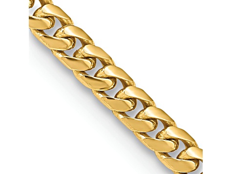 14k Yellow Gold 4.3mm Solid Miami Cuban 18 Inch Chain