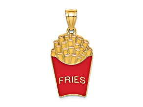 14k Yellow Gold Red and Yellow Enamel French Fries Charm