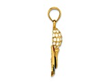 14k Yellow Gold Textured with Enamel 2D Golf Ball Charm