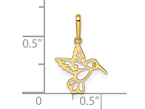 14K Yellow Gold Hummingbird Pendant