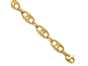 14K Yellow Gold 10mm Anchor Link 8 Inch Bracelet