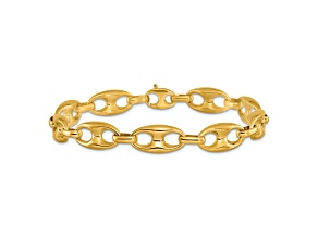 14K Yellow Gold 10mm Anchor Link 8.5 Inch Bracelet