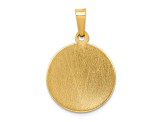 14K Yellow Gold Polished and Satin St Patrick Medal Hollow Pendant