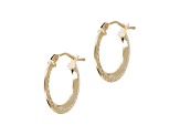 14K Yellow Gold Diamond Cut 5/8" Round Hoop Earrings