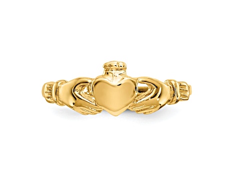 14K Yellow Gold Claddagh Baby Ring