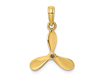 Picture of 14k Yellow Gold 3D 3 Blades Propeller Charm