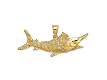 Picture of 14k Yellow Gold 2D Textured Marlin Fish Charm