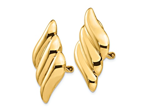14k Yellow Gold Non-pierced Fancy Stud Earrings