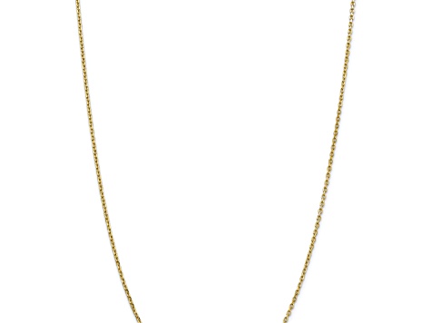 10k Yellow Gold 1.8mm Solid Diamond-Cut Round Open Link Cable 16 Inch Chain