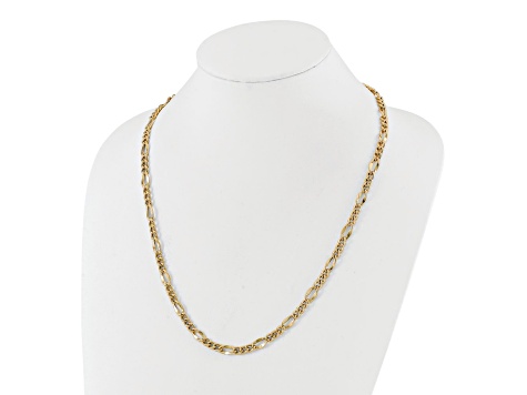 14K Yellow Gold Polished Figaro 24.25-inch Necklace